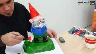 Art Lesson How to Make Your Own Garden Gnome Using AirHardening Clay [upl. by Sharla238]