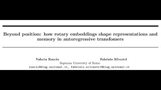 QA Beyond position how rotary embeddings shape representations andmemory in transfomers [upl. by Kokoruda]