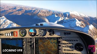 Local VFR at Locarno  Above Swiss Alps [upl. by Sturges]