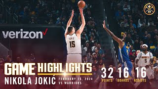 Nikola Jokić Records Third Straight TripleDouble  Full Game Highlights vs Warriors 🎥 [upl. by Gorden]