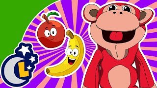 Aprender Inglés Con El Mono Sílabo Las Frutas Lunacreciente Inglés para Niños [upl. by Zolner]