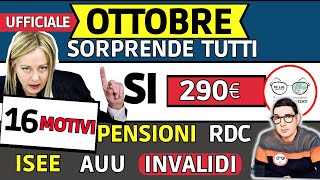 🔴 OTTOBRE ➜ 16 NOVITà Sì BONUS ISEE 290€ e AUMENTI 💶 INPS PAGA ANTICIPI AUU RDC PENSIONI INVALIDI [upl. by Lucilia]