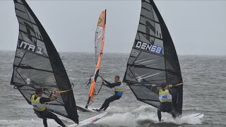 IFCA windsurf worlds day 3 High wind racing and a bit of rain [upl. by Idonah]