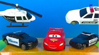 MAISTO FRESH METAL POLICE SET AMBULANCE POLICE CRUISERS PATROL CARS HELICOPTER amp LIGHTNING MCQUEEN [upl. by Cassandre]