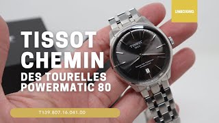 UNBOXING 39 MM TISSOT CHEMIN DES TOURELLES POWERMATIC T1398071106100 [upl. by Lennej919]