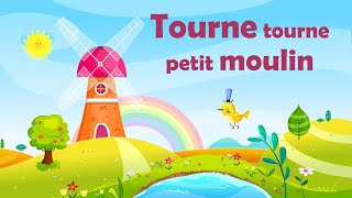 Tourne tourne petit moulin  Mon âne ⒹⒺⓋⒶ Comptines à gestes pour bébés avec paroles amp animation [upl. by Alford]