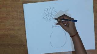 FLOWER POT DRAWING STEP BY STEP shading drawing beautiful [upl. by Huxham699]