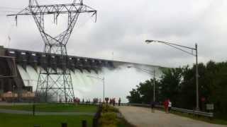 Hartwell Dam opened during flood stage July 9 2013 [upl. by Akenihs108]