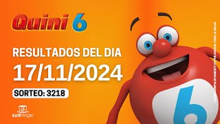 Resultados del sorteo quini 6 del Domingo 17 de Noviembre del 2024 [upl. by Corri]