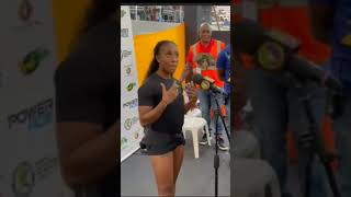 Shelly Ann Fraser Pryce interview after 200m race at trials shorts [upl. by Bertrando924]