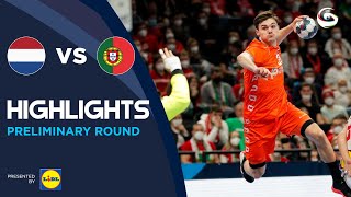 Netherlands vs Portugal  Highlights  Preliminary Round  Mens EHF EURO 2022 [upl. by Etiuqal]