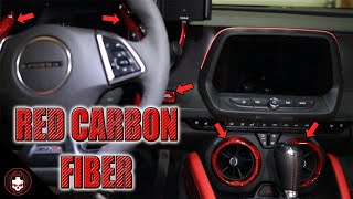 Red Carbon Fiber Cosmetic Interior Modifications  6th Gen Camaro  20162022 Camaro [upl. by Raviv710]