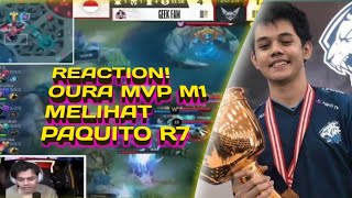 REACTION OURA MVP M1 MELIHAT PAQUITO R7 RRQ VS GEEK MPL S10SALAM OLAH RAGA [upl. by Wilda563]