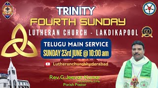 TELUGU MAIN SERVICE  23062024  LUTHERAN CHURCH Lakdikapool Hyderabad [upl. by Asenej620]