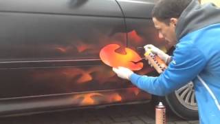 Airbrush style flames tutorial using spraypaint [upl. by Campman712]