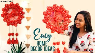 Lasya Talks DIY  Woolen Wall Hangings  Easy DIY Room Decor [upl. by Baumann]