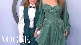 Angelina Jolie and Daughter Vivienne on the Tonys Red Carpet [upl. by Merce]