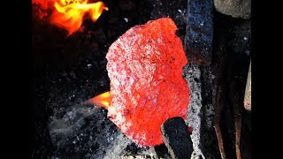 Forging a meteor for meteorite damascus [upl. by Turley]