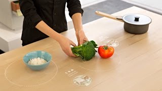 Allinone digital table for Ikea suggests recipes based on leftover ingredients [upl. by Olpe]