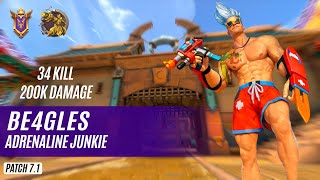 34 KILL 200K DAMAGE Be4gles KOGA PALADINS COMPETITIVE GRANDMASTER ADRENALINE JUNKIE [upl. by Denyse]