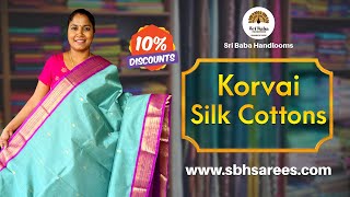 Exclusive Korvai Silk Cotton Saree Collections 14032024 [upl. by Bright]