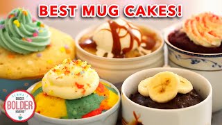 1Minute Microwave Mug Cake Recipes 5 AMAZING Flavors [upl. by Nelyk]