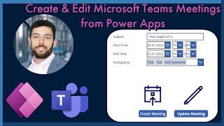 ➕Create amp 📝Edit Teams Meetings from Power Apps [upl. by Airalednac]