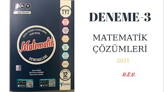 TOPRAK YAYINLARI TYT MATEMATİK 3DENEME ÇÖZÜMLERİ  130 2021 [upl. by Laband]