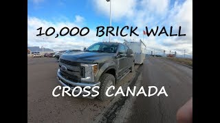 BANKS DERRINGER TUNED 67 POWERSTROKE TOWING 10000 BRICK WALL CROSS CANADA [upl. by Levan313]