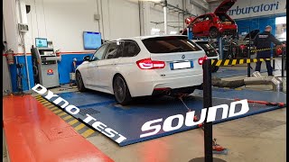 BMW 340i MPERFORMANCE sound w Akrapovic Exhaust on DYNO [upl. by Aikan577]