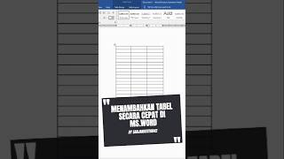 tabel cepat di ms word belajarmicrosoftoffice belajarmicrosoftword belajarmicrosoftwindows [upl. by Goodard386]