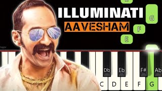 Illuminati 🔥  Piano tutorials  Piano Notes  Piano Online pianotimepass illuminatisong aavesham [upl. by Egiedan]