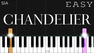 Sia  Chandelier  EASY Piano Tutorial [upl. by Inimak]