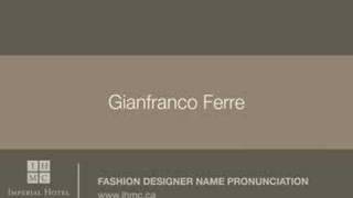 Gianfranco Ferre [upl. by Johnette]