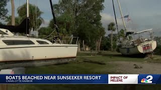 Boats beached near Sunseeker Resort in Charlotte Harbor [upl. by Barger328]