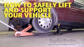 How To Safely Lift and Support Your Vehicle EricTheCarGuy [upl. by Hillard]