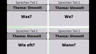 Thema Umwelt  Konu Çevre TELC DeutschAlmanca A2 PrüfungSınavSprechen Teil 2  Konuşma Bölüm 2 [upl. by Humfried]