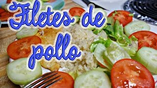 Como preparar filetes de pollo con arroz [upl. by Bigner866]