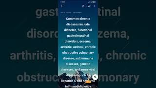 Common chronic diseases include diabetes functional gastrointestinal disorders eczema arthritis [upl. by Aleunam]