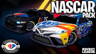 NOVOS ITENS E DECALQUES DA NASCAR E RETORNO DOS CARROS CAMARO MUSTANG E CAMRY NO ROCKET LEAGUE [upl. by Hairu]