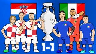 LAST MINUTE GOAL😲 Croatia vs Italy Zaccagni Modric Goals Highlights Euro 2024 [upl. by Cnahc]