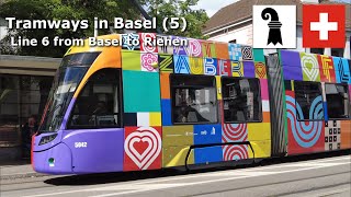 Tramways in Basel 5  Line 6 from Basel to Riehen  April 2024 4K switzerland basel tram [upl. by Groscr87]