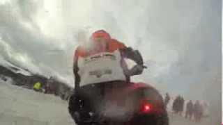 ACS AMSOIL Championship Snocross Ross Martin GoPro Polaris Crash [upl. by Amyaj]