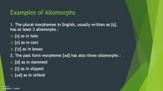 Morph and Allomorph Identification [upl. by Ynatil]