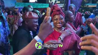 WOLI AGBA PRETTY FOLA KAMO STATE OZAIN YEMI ELESHO DANCE MORO DANCE AT LISABI MOVIE PREMIERE [upl. by Keary]