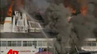 Raw Video Pier Goes Up in Flames [upl. by Philippe99]