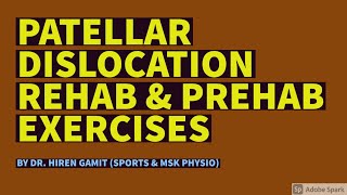 patella dislocation  rehab  prehab  exercises [upl. by Calesta480]