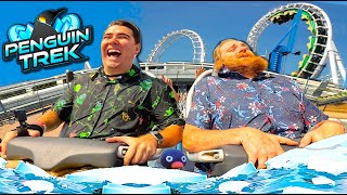 SeaWorld Orlandos NEW Penguin Trek Roller Coaster [upl. by Tsui375]