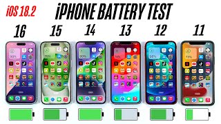 iPhone 16 vs 15 vs 14 vs 13 vs 12 vs 11 Battery Test  iOS 182 BATTERY TEST [upl. by Aviva]