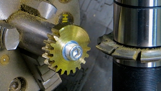 Gear Cutting Using a Mini Mill and a Rotating Table [upl. by Wilkison339]